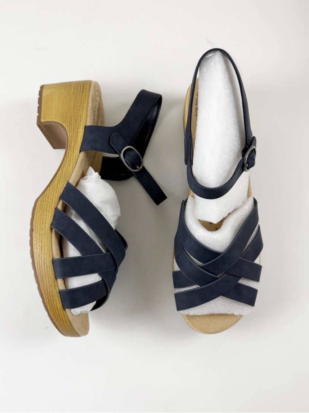 Easy Street Works Miyah Slip-Resistant Sandals Womens 12WW Navy Blue NEW